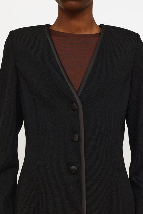 St. John Black Knit Button Blazer