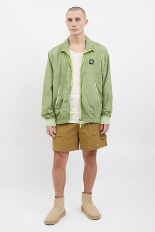 Stone Island Green Nylon Logo Jacket