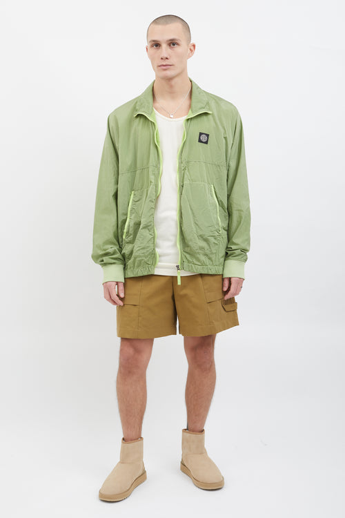 Stone Island Green Nylon Logo Jacket