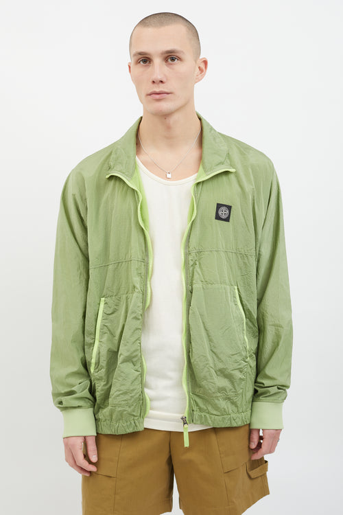 Stone Island Green Nylon Logo Jacket