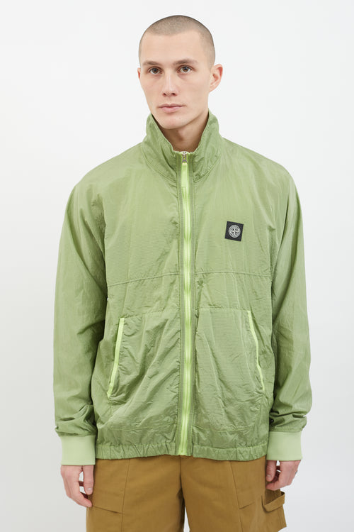 Stone Island Green Nylon Logo Jacket