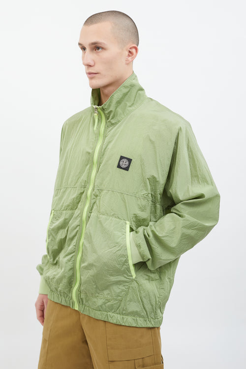 Stone Island Green Nylon Logo Jacket