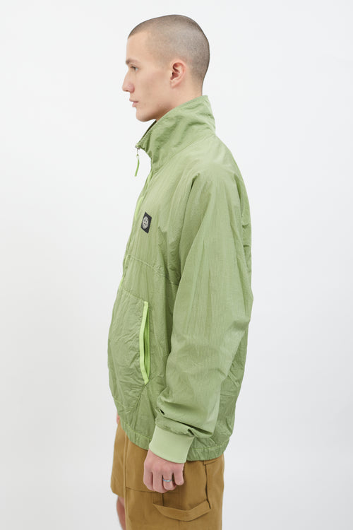 Stone Island Green Nylon Logo Jacket