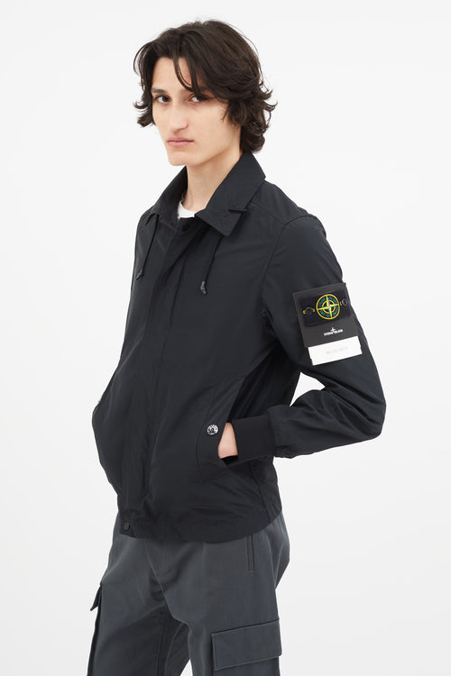 Stone Island Black Full Zip Collar Jacket