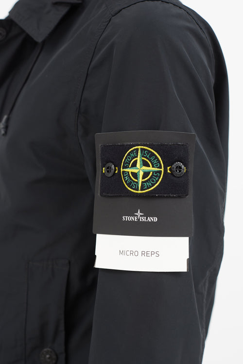 Stone Island Black Full Zip Collar Jacket