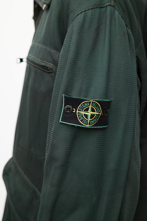 Stone Island Green Textured Utility Jacket