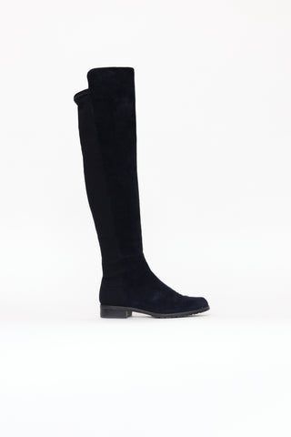 Stuart Weitzman Navy Suede 5050 Boots