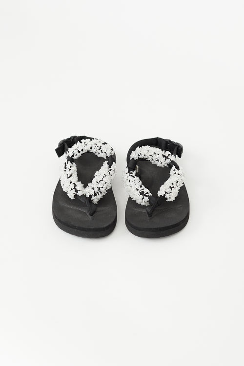 Suicoke Black Beaded Strappy  Sandal