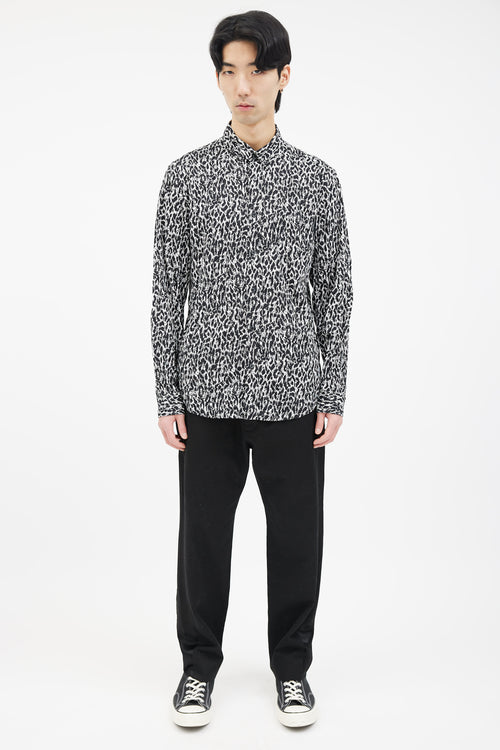 Supreme Black 
White Pattern Long Sleeve Shirt