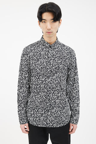 Supreme Black 
White Pattern Long Sleeve Shirt