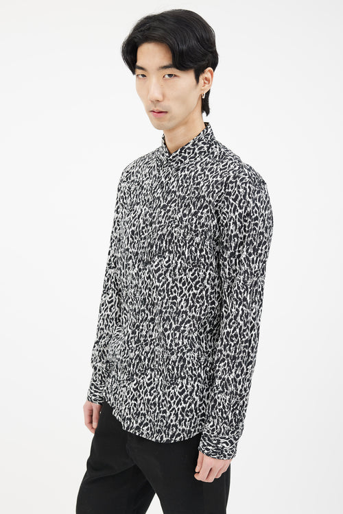 Supreme Black 
White Pattern Long Sleeve Shirt