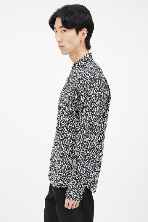 Supreme Black 
White Pattern Long Sleeve Shirt