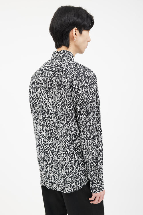 Supreme Black 
White Pattern Long Sleeve Shirt