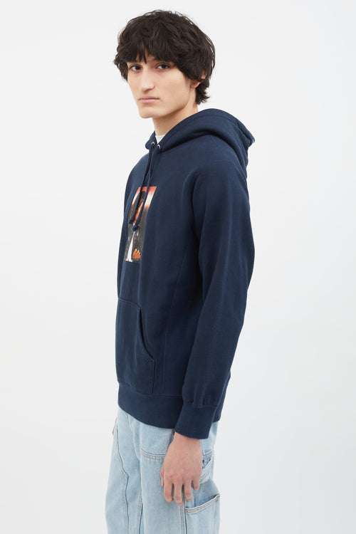 Supreme Navy Cotton MJ Graphic Print Hoodie Sweater