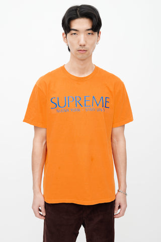 Supreme Orange 
Blue Graphic Letter T-Shirt