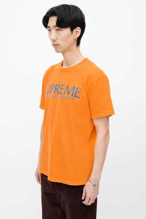 Supreme Orange 
Blue Graphic Letter T-Shirt