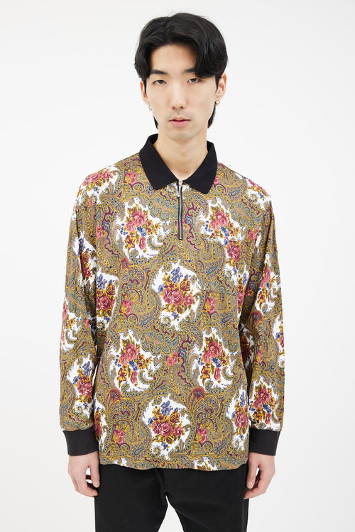 Supreme White Multicolor Paisley Printed Long Sleeve Top