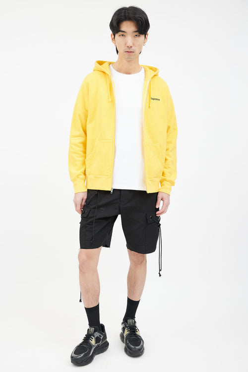 Supreme Yellow Cotton 666 Zip Hoodie