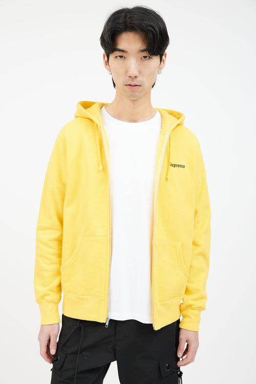 Supreme Yellow Cotton 666 Zip Hoodie