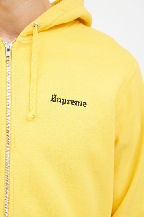 Supreme Yellow Cotton 666 Zip Hoodie