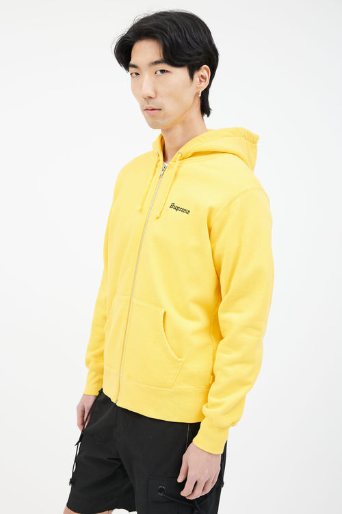 Supreme Yellow Cotton 666 Zip Hoodie