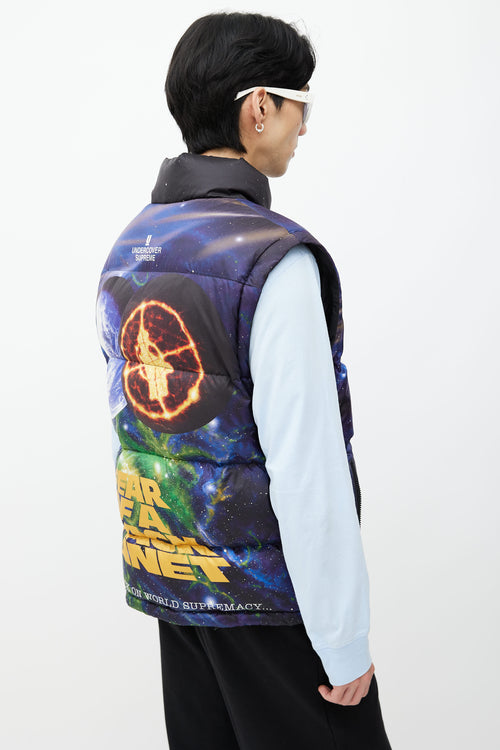 Supreme x Undercover x Public Enemy Black 
Multi Print Puffer Jacket