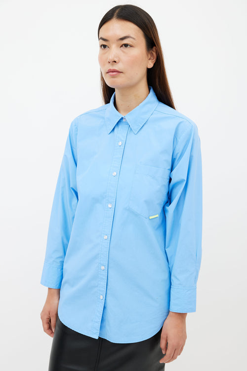 T by Alexander Wang Blue Long Sleeve Shirt