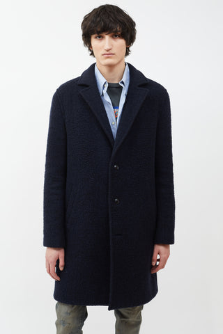 T by Alexander Wang Navy Wool Blend Long  Coat