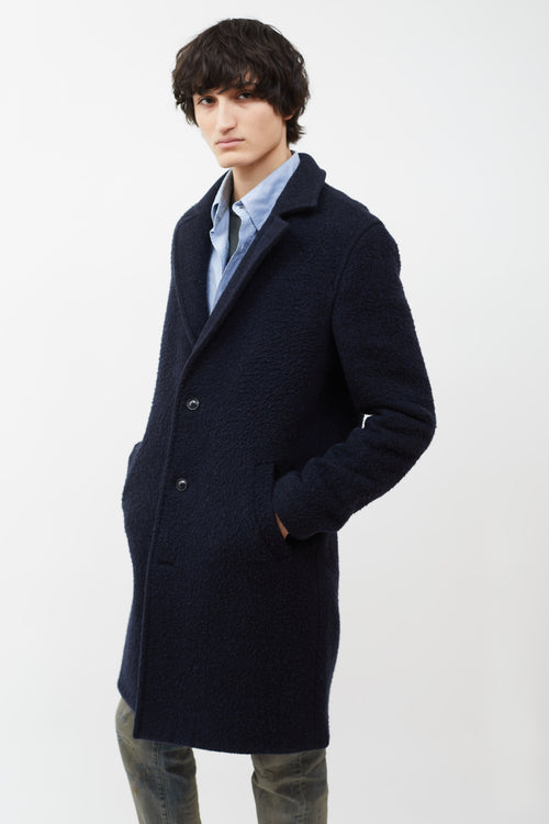 T by Alexander Wang Navy Wool Blend Long  Coat