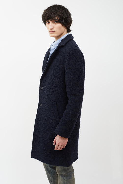 T by Alexander Wang Navy Wool Blend Long  Coat