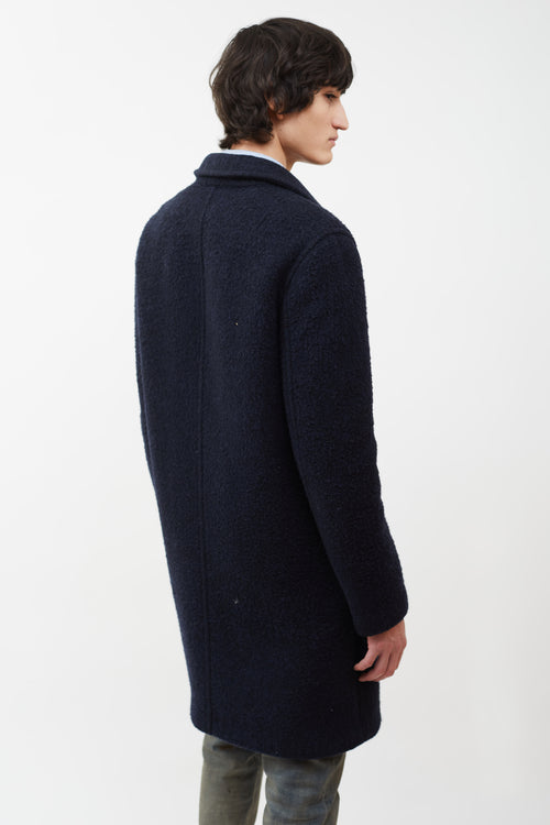 T by Alexander Wang Navy Wool Blend Long  Coat