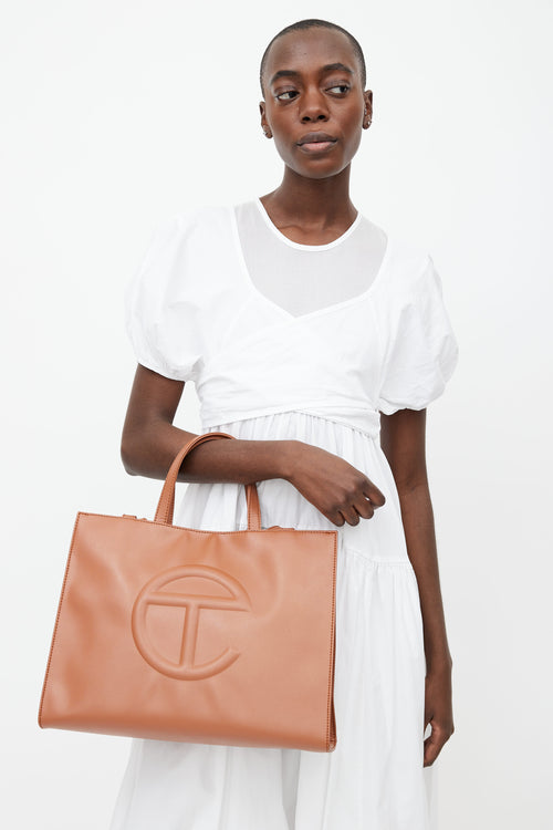 Telfar Brown Medium Shopping Bag