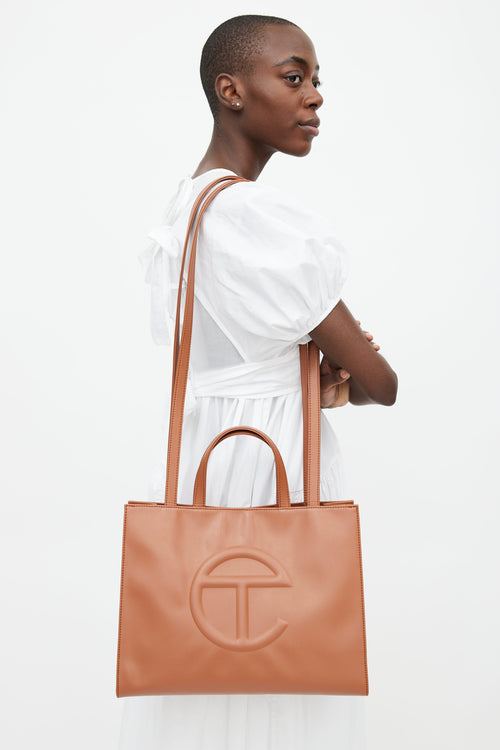 Telfar Brown Medium Shopping Bag