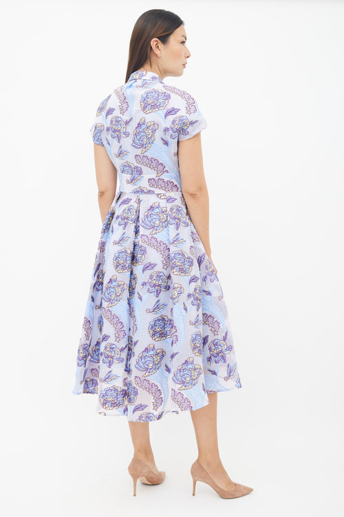 Temperley Purple Floral Brocade Dress