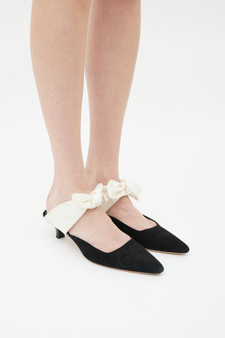 The Row Black Coco Suede Mule