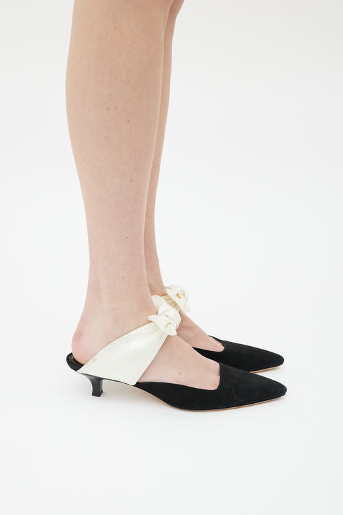 The Row Black Coco Suede Mule