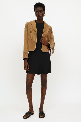 VSP Archive Beige Suede Fringe Jacket