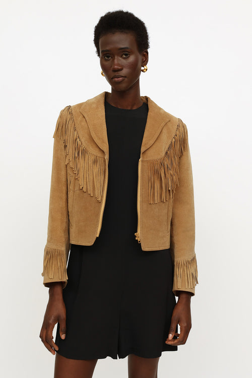 VSP Archive Beige Suede Fringe Jacket