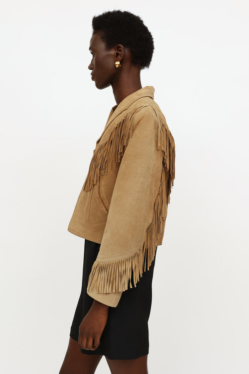 VSP Archive Beige Suede Fringe Jacket