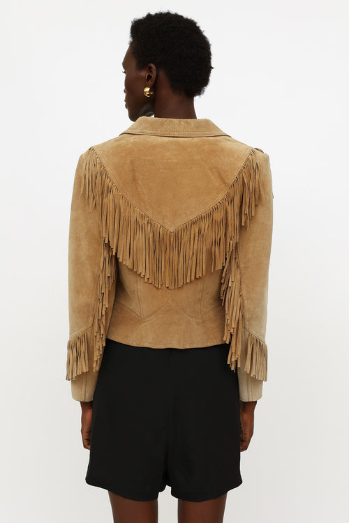 VSP Archive Beige Suede Fringe Jacket