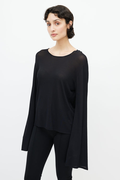 The Row Black Bell Sleeve Sweater