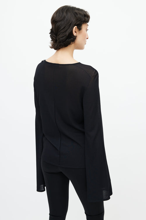 The Row Black Bell Sleeve Sweater