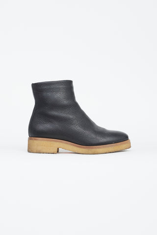 The Row Black Grained Boris Boot