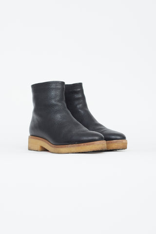 The Row Black Grained Boris Boot