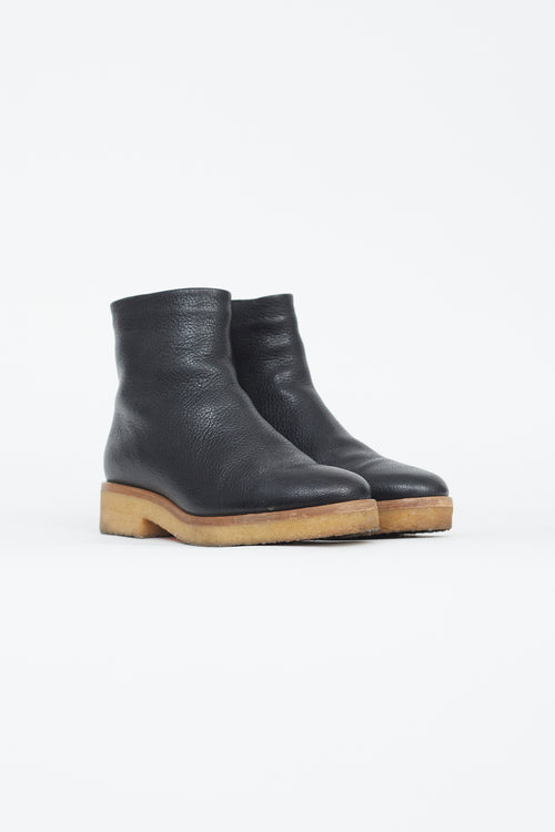 The Row Black Grained Boris Boot