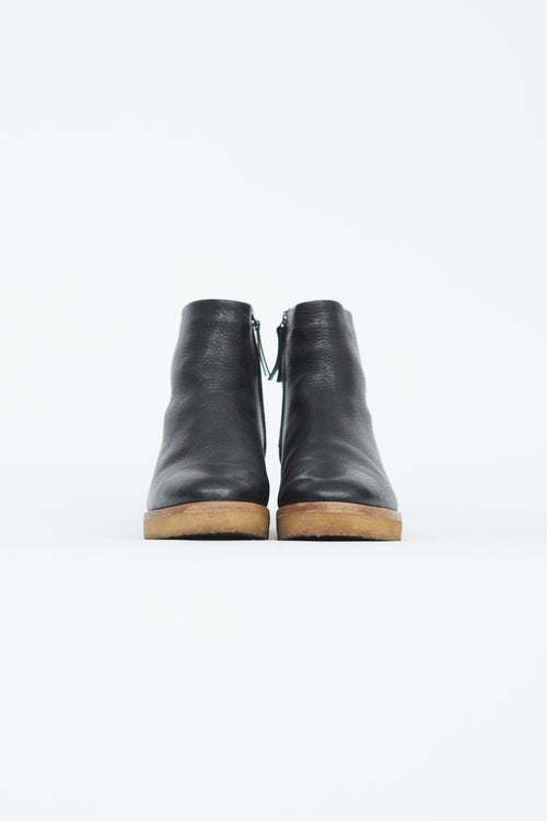 The Row Black Grained Boris Boot