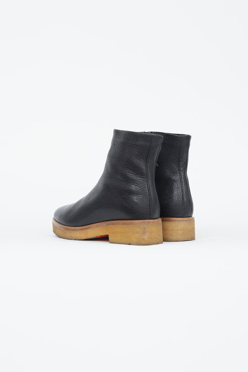 The Row Black Grained Boris Boot