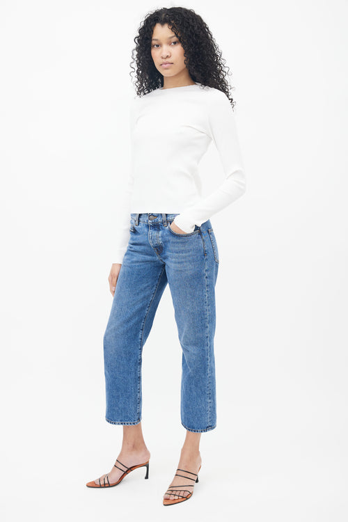 The Row Blue Medium Wash Straight Leg Jeans