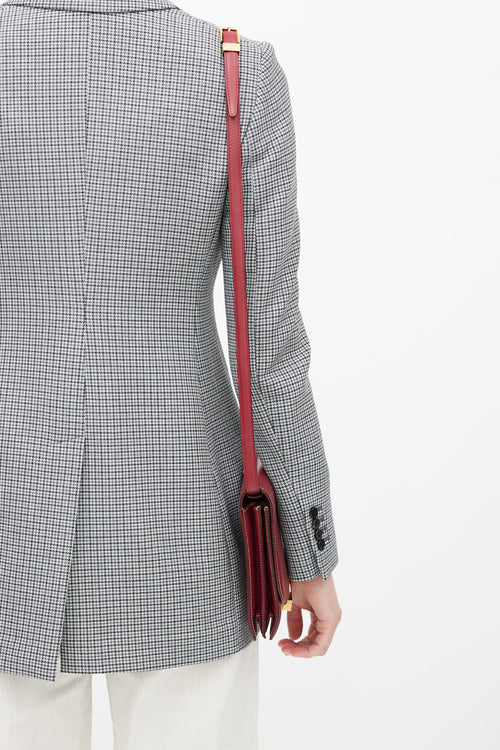 The Row Red Leather Classic Flap Shoulder Bag