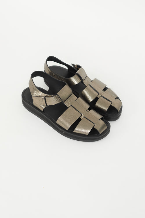 The Row Bronze Metallic Fisherman Sandal